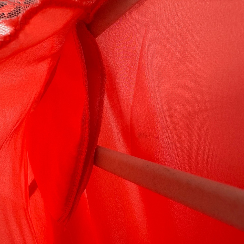 Nordstrom Lingerie Satin Sleep Shirt XL Coral Button Front Lounge Tunic NWT - Picture 4 of 9